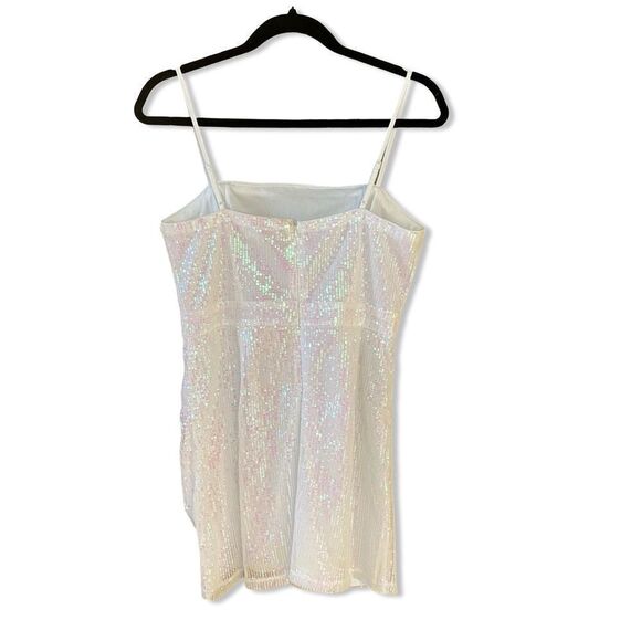 NWT superdown harlee sequin cami dress white mini party Revolve M - Picture 7 of 11
